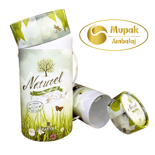 Silindir karton tekstil kutu ambalajları.